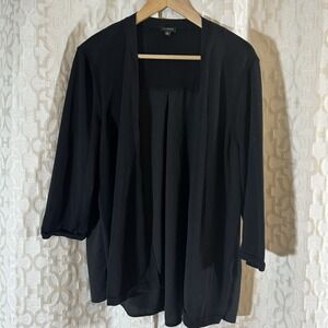Talbots, Woman Petites, Black, Open Cardigan Sweater, Size P